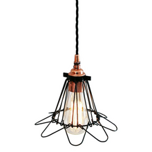 Juba Industrial Cage Pendant in Polished Copper