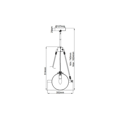 Harper 1-Light Pendant in Polished Nickel