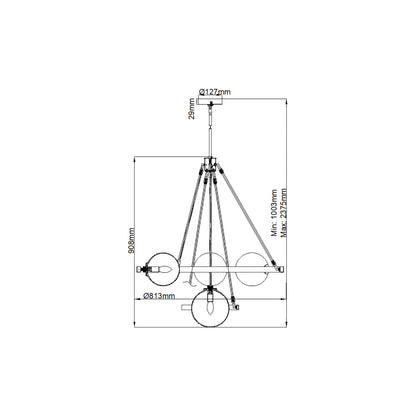 Harper 7-Light Pendant in Polished Nickel