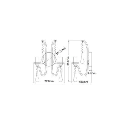 Karlee 2-Light Wall Light in Classic Pewter