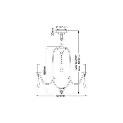 Karlee 5-Light Chandelier in Classic Pewter