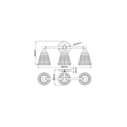 Keynes 3-Light Wall Light in Polished Chrome