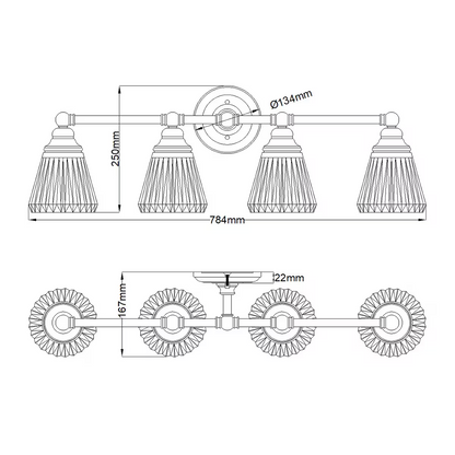Keynes 4-Light Wall Light