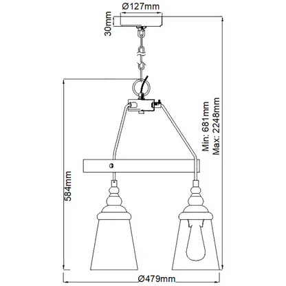 Loras 3-Light Pendant Chandelier
