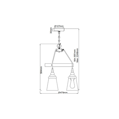 Loras 3-Light Pendant Chandelier in Chrome