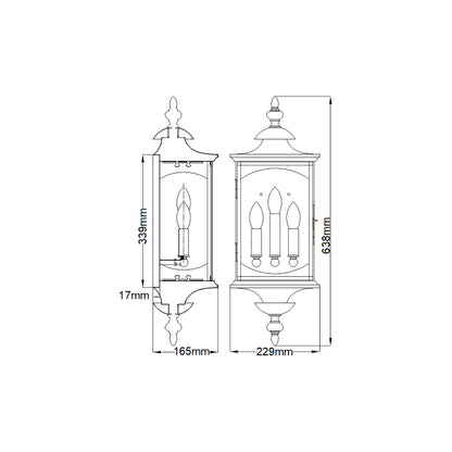 Market Square 3-Light Wall Light in Oil Rubbed Bronze