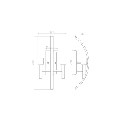Mondo 2-Light Wall Light in Polished Chrome