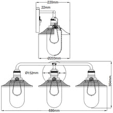 Quintiesse Rigby 3-Light Wall Light