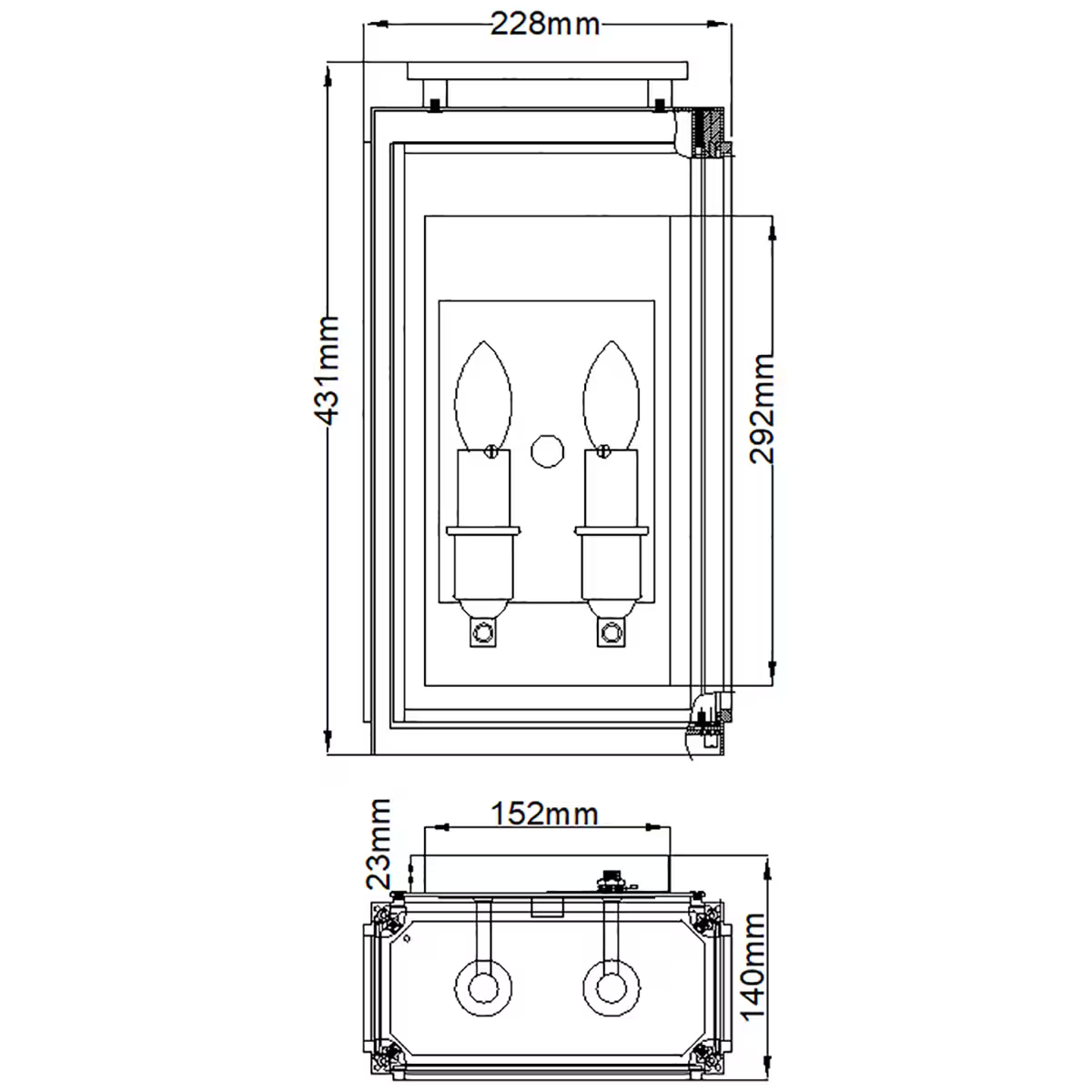 Sutcliffe 2-Light Wall Lantern