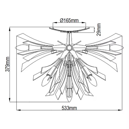 Vida 9-Light Semi Flush Light