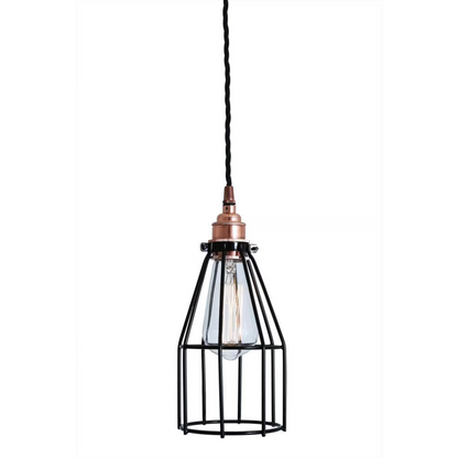 Lima Industrial Cage Pendant in Polished Copper