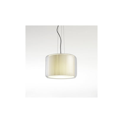 Mercer 44 Large Transparent Glass Pendant with Textile Shade