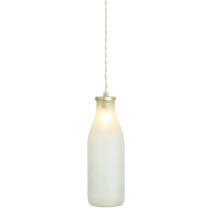 Milk Bottle Vintage Pendant in Satin Brass