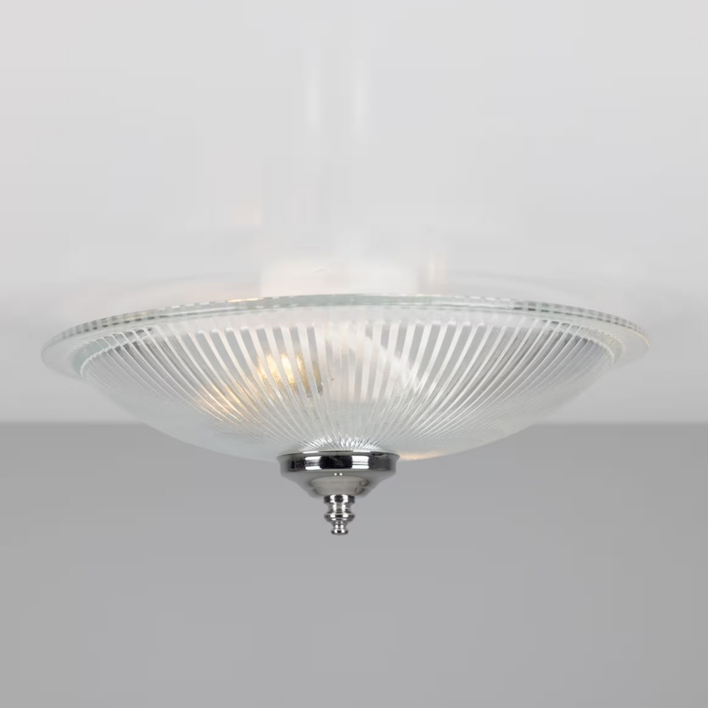 Nicosa Shallow Holophane Flush Ceiling Light