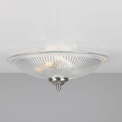 Nicosa Shallow Holophane Flush Ceiling Light