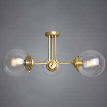 Hayes 3-Arm Flush Glass Globe Chandelier