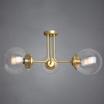Hayes 3-Arm Flush Glass Globe Chandelier