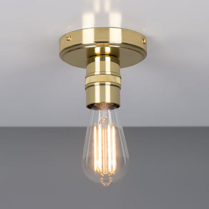 Devon Minimalist Brass Flush Ceiling Light