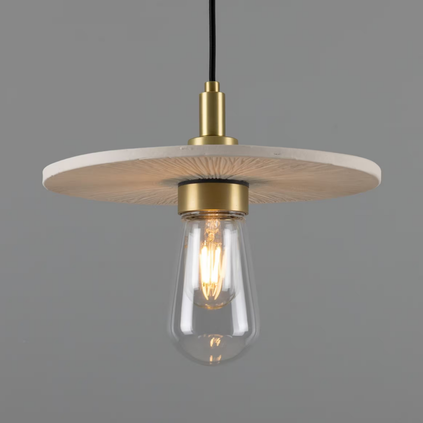 Bog Oak Organic Ceramic Disc Bathroom Pendant