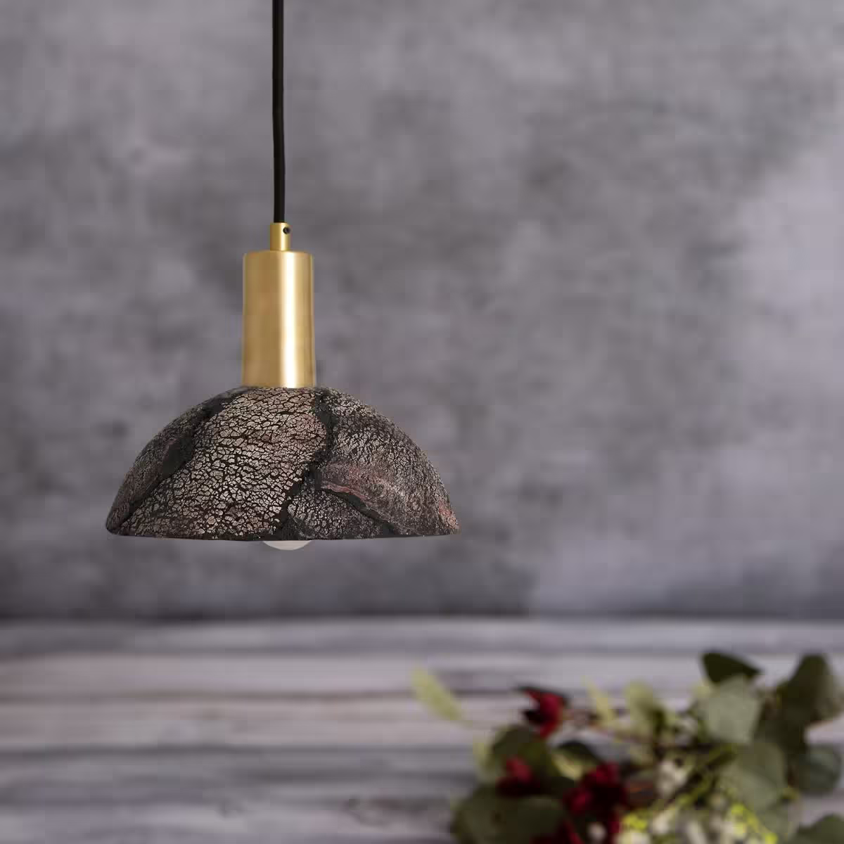 Kauri 20cm Organic Ceramic Dome Pendant