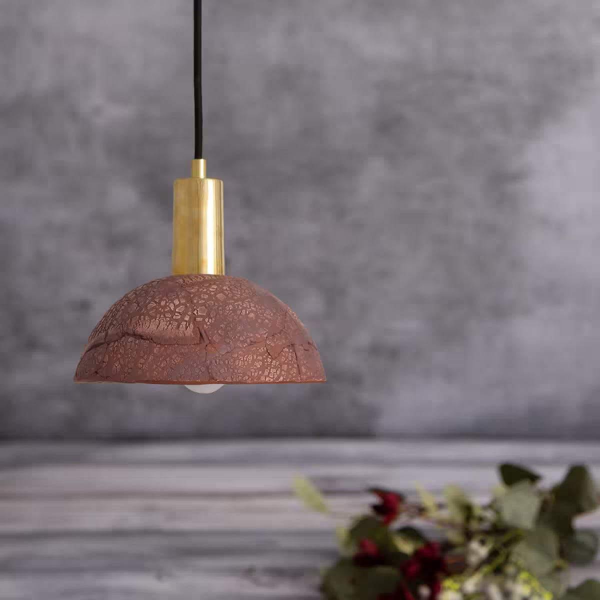 Kauri 20cm Organic Ceramic Dome Pendant