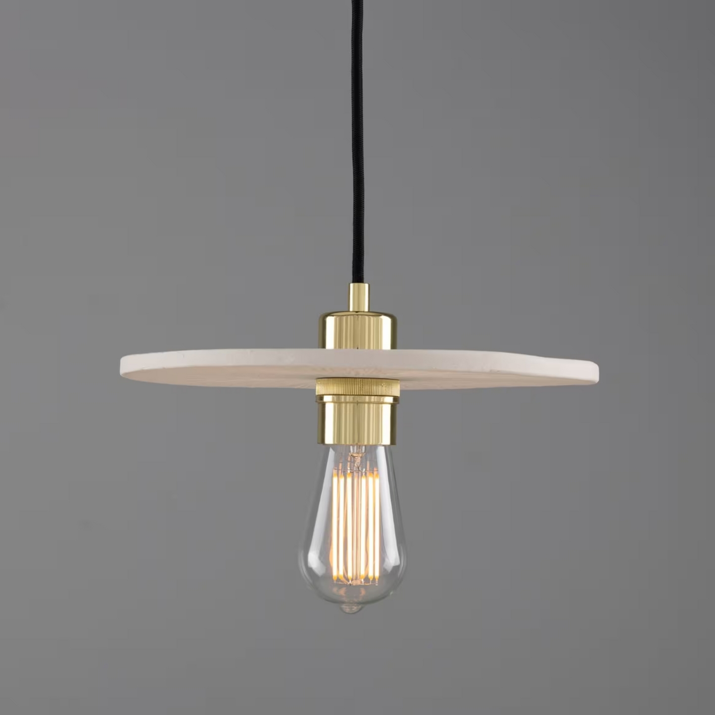 Bog Oak Organic Ceramic Disc Pendant