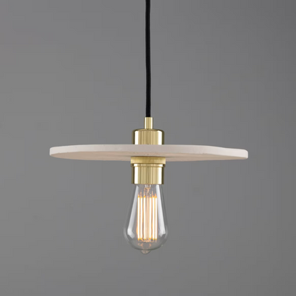 Bog Oak Organic Ceramic Disc Pendant