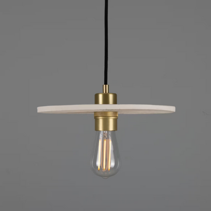 Bog Oak Organic Ceramic Disc Pendant