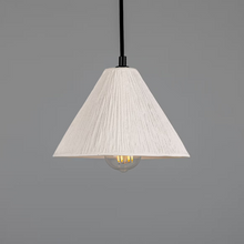 Tilia Organic Ceramic Cone Pendant with Matt White Striped Shade