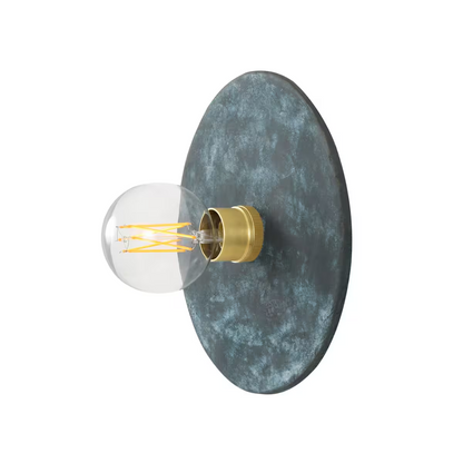 Bog Oak Organic Ceramic Disc Wall Light