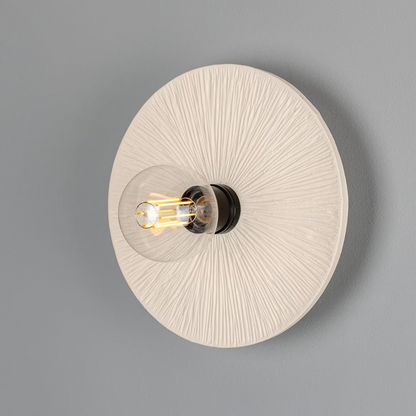 Bog Oak Organic Ceramic Disc Wall Light