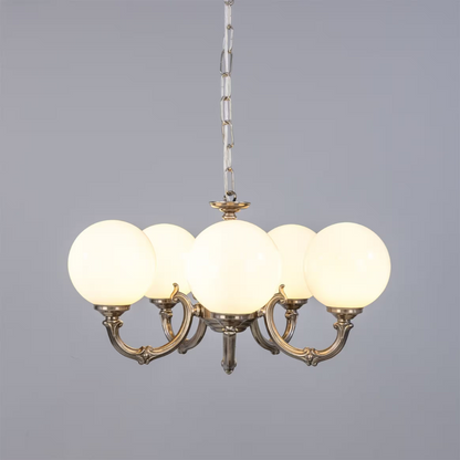 Ben 5-Arm Ornate Brass Chandelier