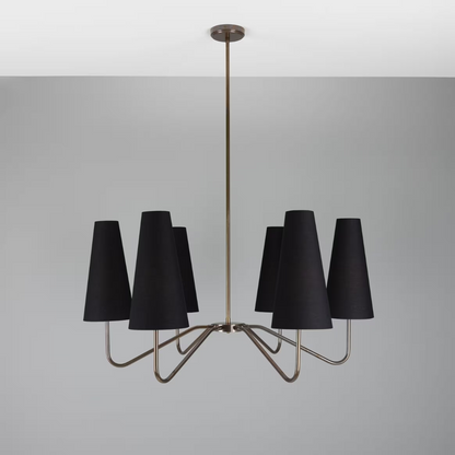 Para 6-Arm Modern Brass Chandelier