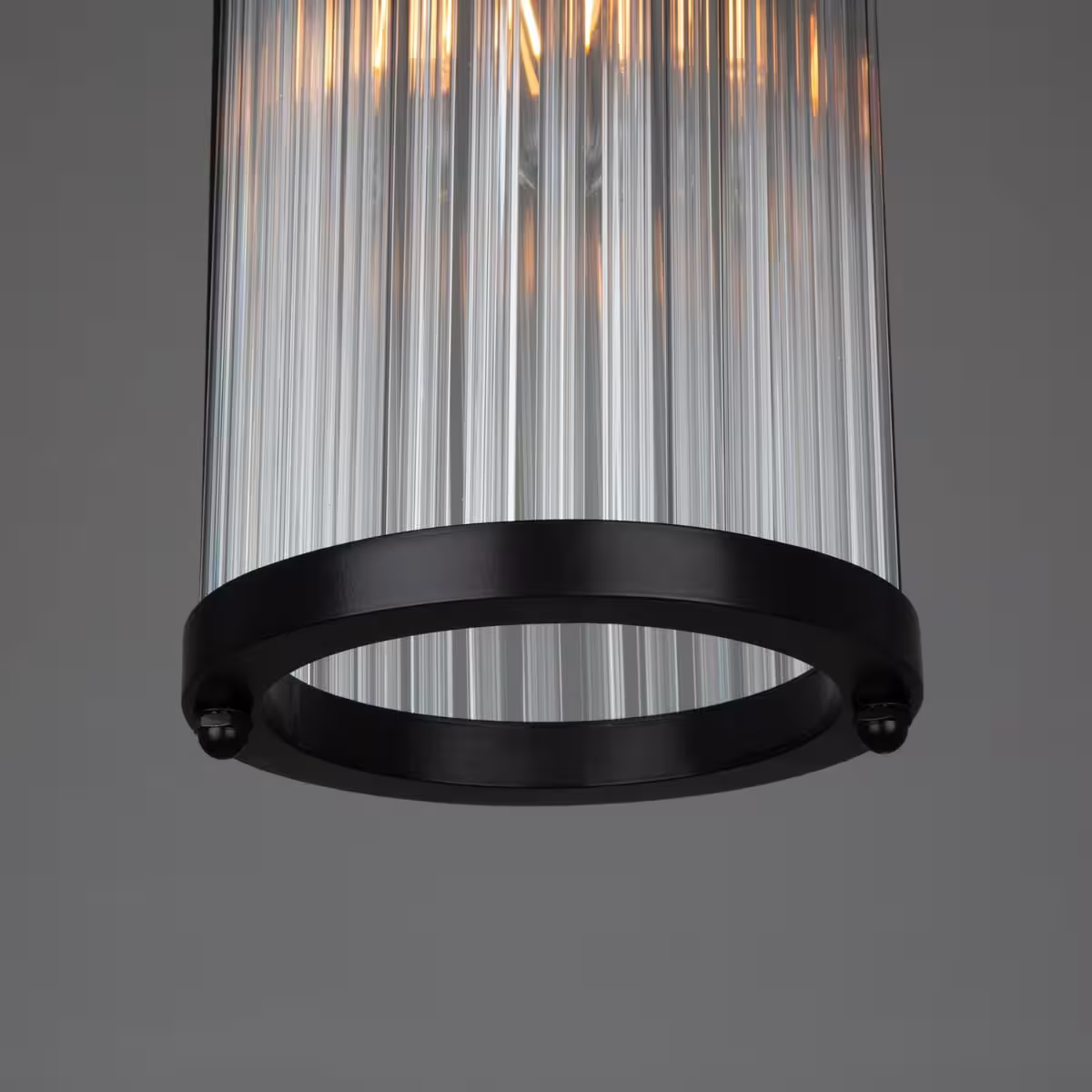 Caledon Petite Pendant in Matt Black with Glass Rods