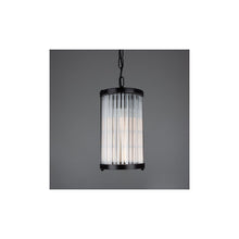 Caledon Petite Pendant in Matt Black with Glass Rods