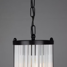 Caledon Petite Pendant in Matt Black with Glass Rods