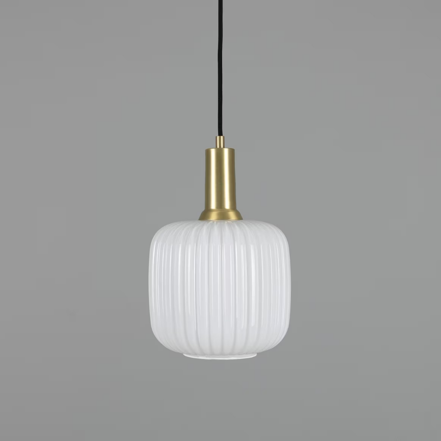 Nahla Reeded Glass and Brass Pendant