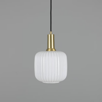 Nahla Reeded Glass and Brass Pendant