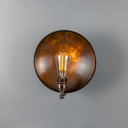 Chulainn 25cm Industrial Brass Dish Wall Light
