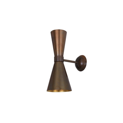 Amias Mid-Century Double Brass Cone Wall Light