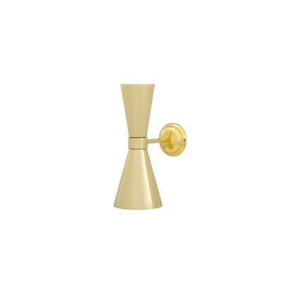 Amias Mid-Century Double Brass Cone Wall Light