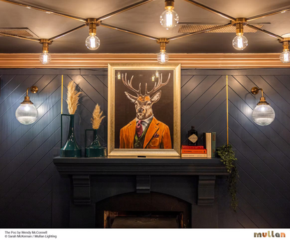 Stanley Small Holophane Glass Globe Wall Light