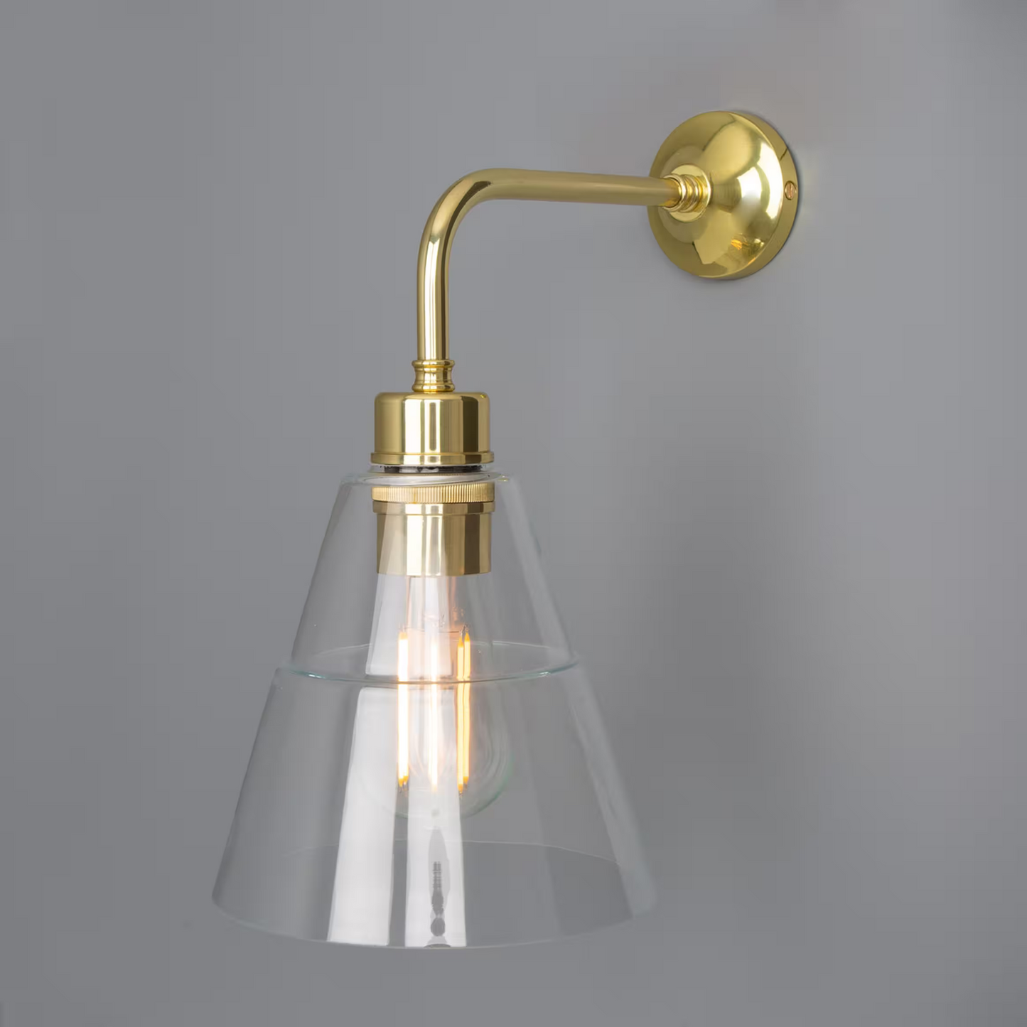 Lyx Clear Glass Cone Modern Wall Light