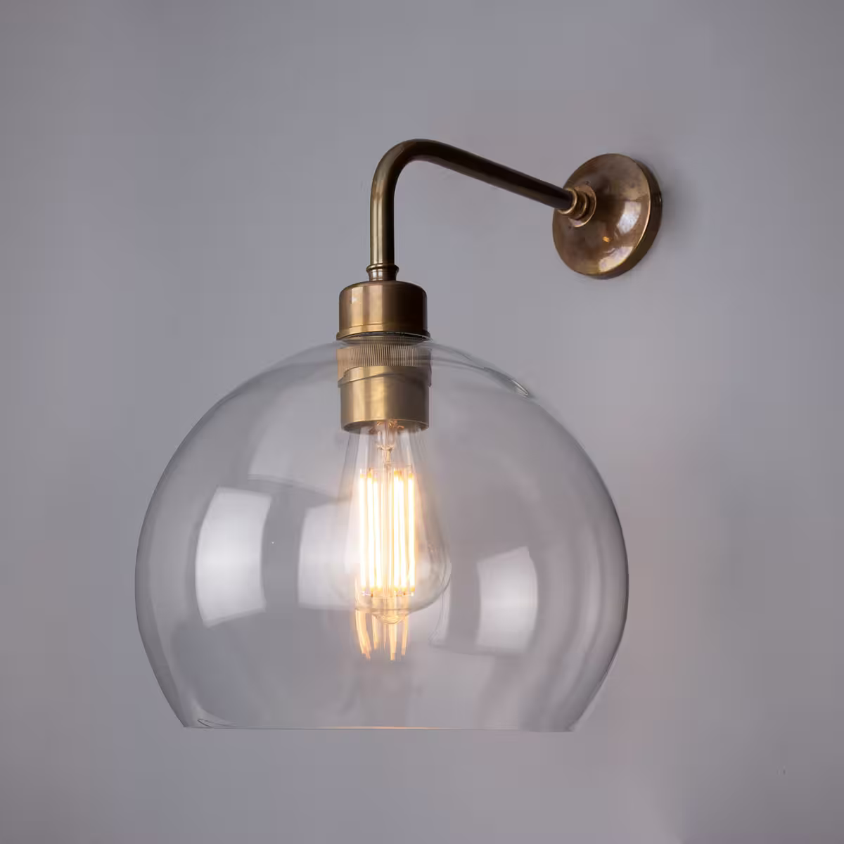 Eden 25cm Clear Open Glass Globe Wall Light