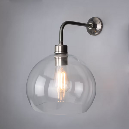 Eden 25cm Clear Open Glass Globe Wall Light