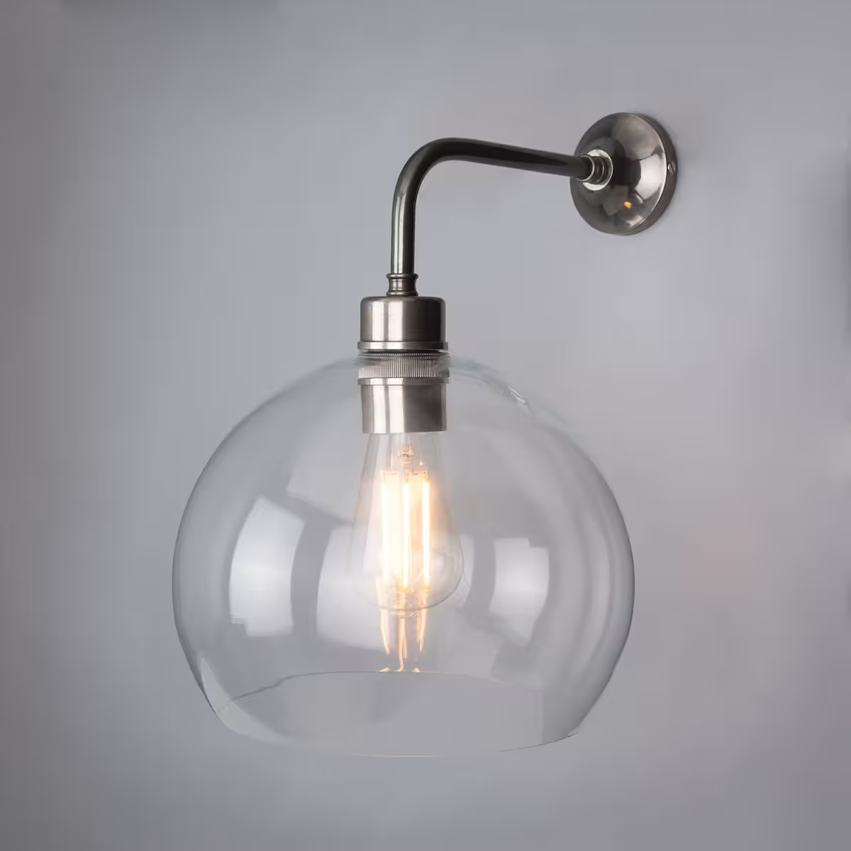 Eden 25cm Clear Open Glass Globe Wall Light