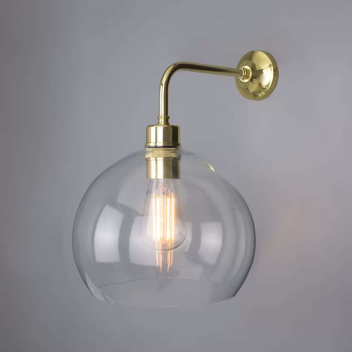 Eden 25cm Clear Open Glass Globe Wall Light