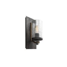 Angelo 1-Light Wall Light in Distressed Weathered Oak & Slate Grey Metal