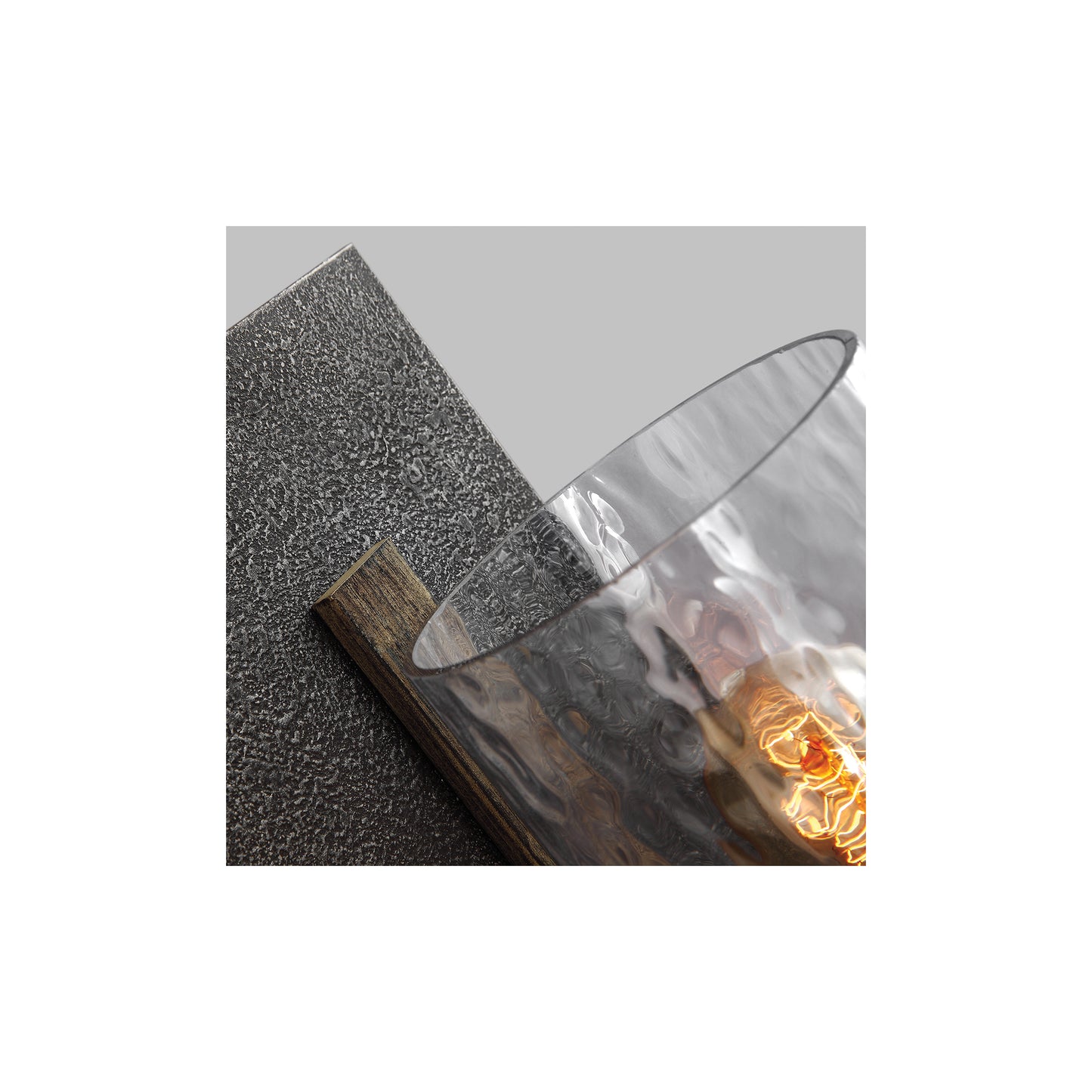 Angelo 1-Light Wall Light in Distressed Weathered Oak & Slate Grey Metal