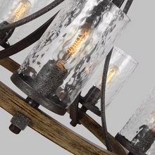 Angelo 5-Light Chandelier in Distressed Weathered Oak & Slate Grey Metal
